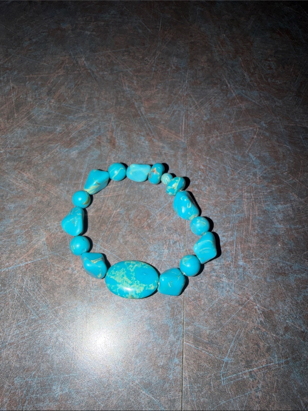 Faux Turquoise Bead Stretch Bracelet - Women Jewelry